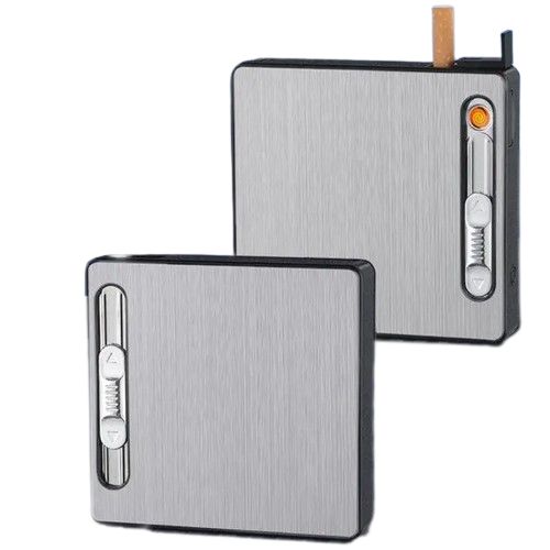 Портсигар с зажигалкой USB  и авто выбросом сигарет (20шт.)